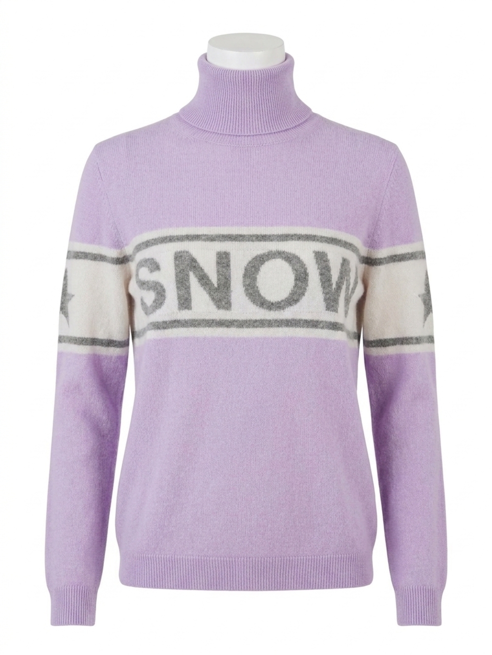 NEW BRODIE CASHMERE snow babe turtleneck jumper in lilac grey